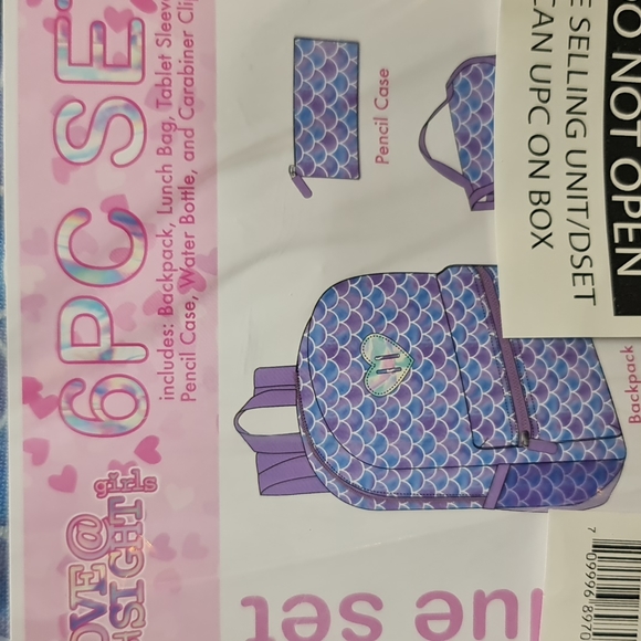 Girls Print Backpack 6-Piece Set NWTs - Picture 7 of 7